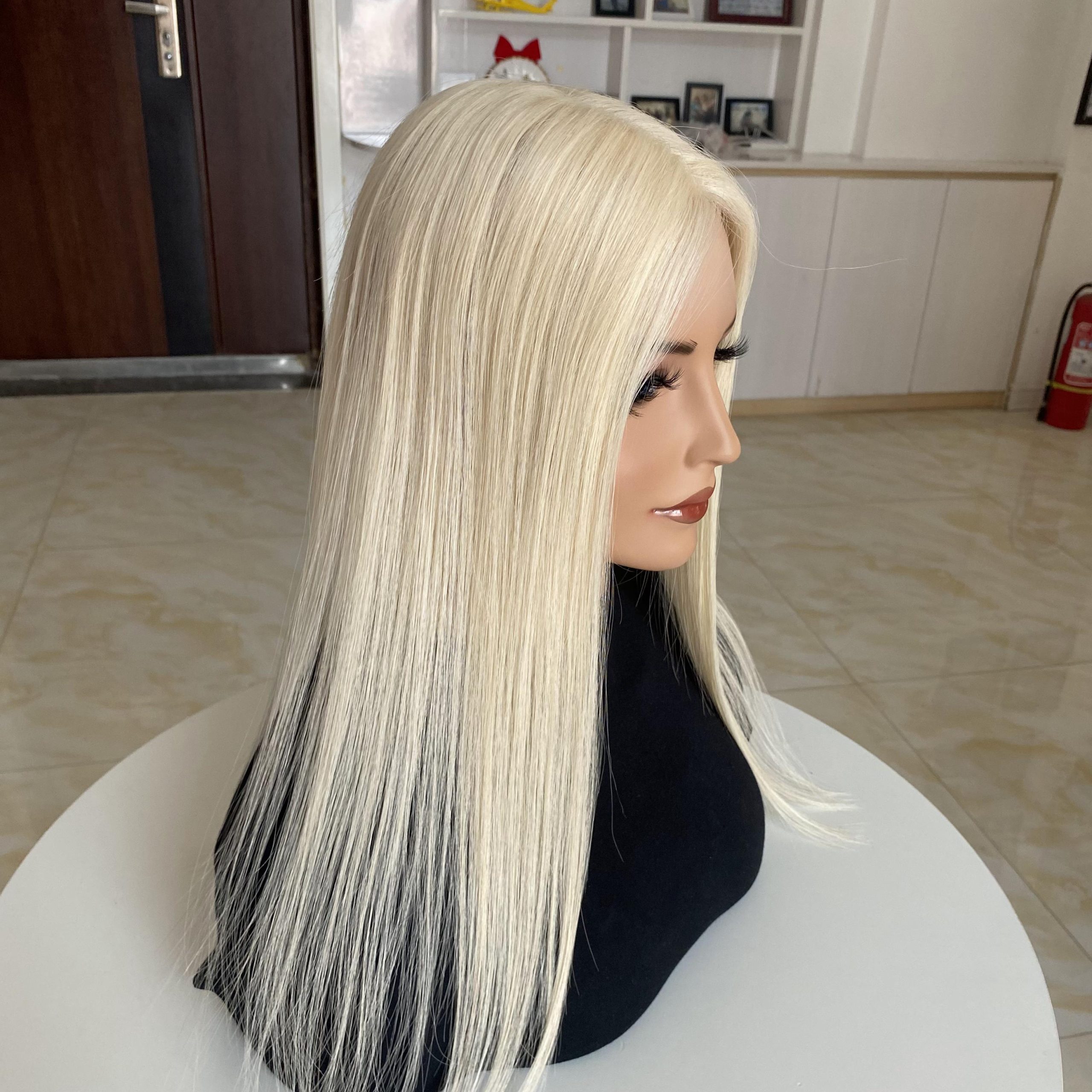 Mono Topper za Kosu 3x5 – 41cm Platinum Blonde - Prirodna Kosa – Ženski Topper 1 3x5 Mono Topper - Zenski topper - Prirodna ljudska kosa (5)