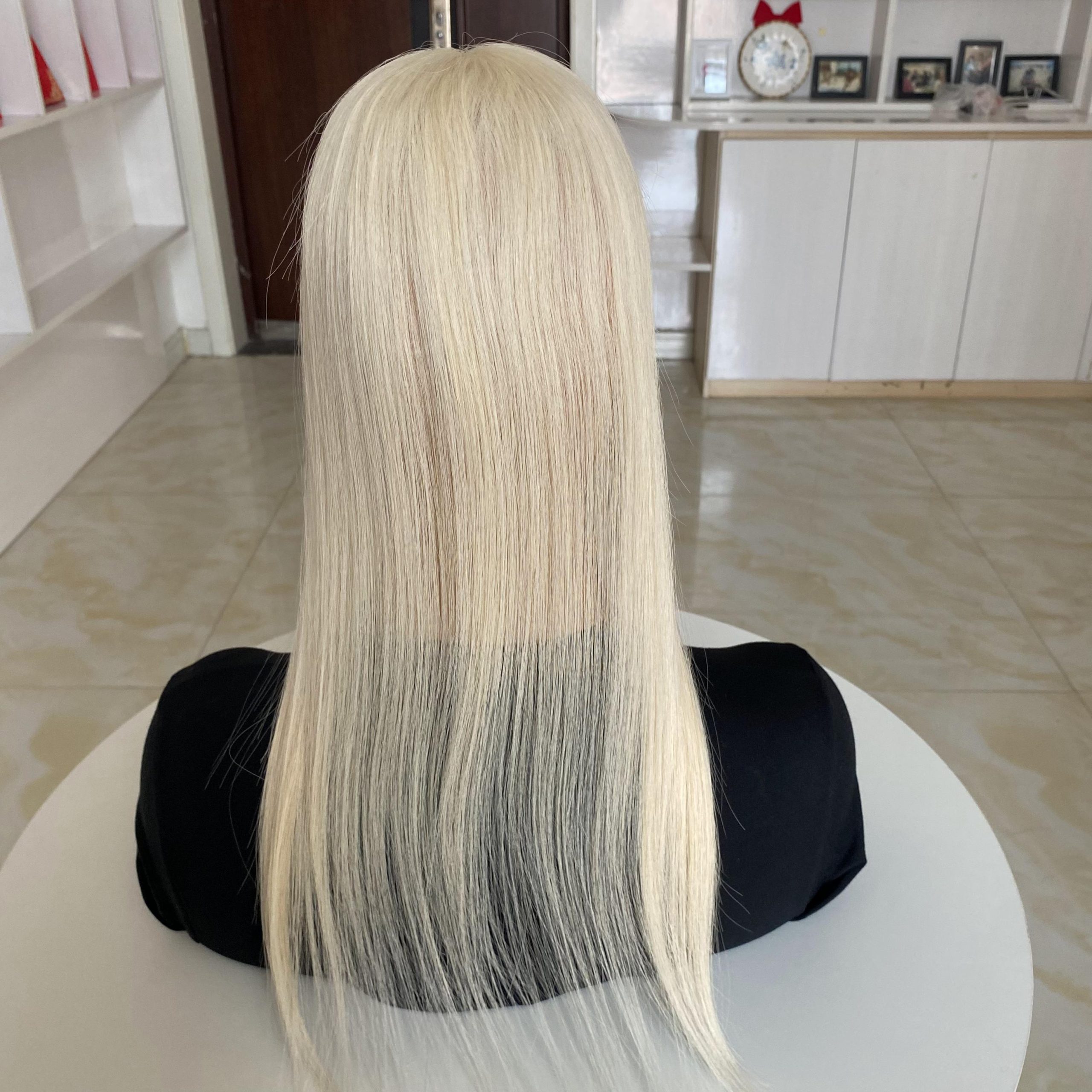 Mono Topper za Kosu 3x5 – 41cm Platinum Blonde - Prirodna Kosa – Ženski Topper 6 3x5.5 Mono Topper - Zenski topper - Prirodna ljudska kosa (6)