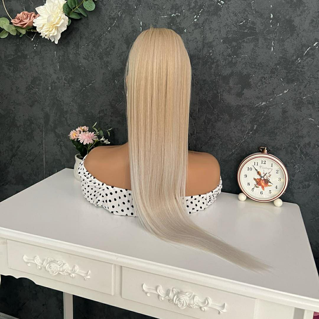 Rep za kosu – Ombre Ash Blonde – Ravni 75cm - Umjetni rep 15 Rep za kosu - Ombre ash blonde - Eynna hair Sarajevo - Umjetno vlakno (6)