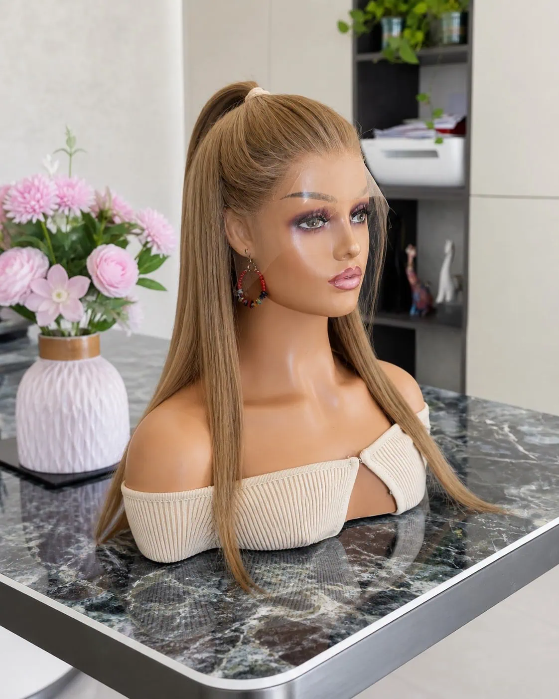 Perika od prirodne ljudske kose premium kvalitet detalj