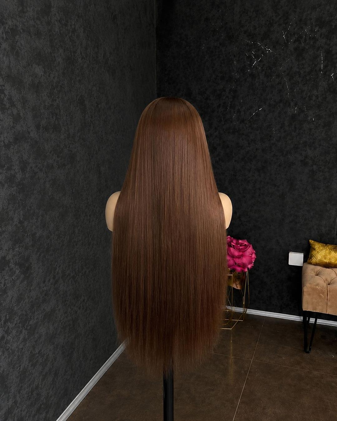 Duga ravna smeđa perika 100 cm – proteinsko vlakno 8 Eynna Hair Sarajevo – perika proteinsko vlakno, prirodan pad kose